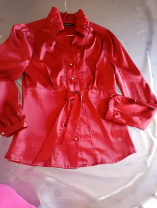 2 Camisas Raso Fiesta Burdeos y Lila