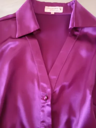 2 Camisas Raso Fiesta Burdeos y Lila