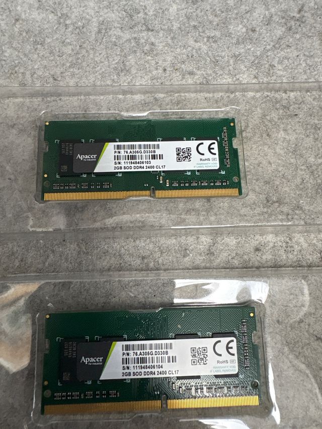 2x 2 Módulos Memoria RAM DDR4 Apacer 4GB