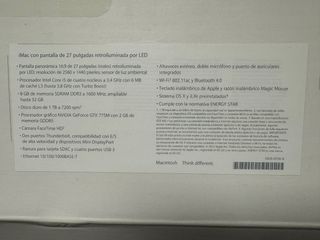 iMac 27 i5 3.4GHz 8GB RAM 1TB