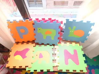Alfombra infantil suelo goma puzzle letras animale
