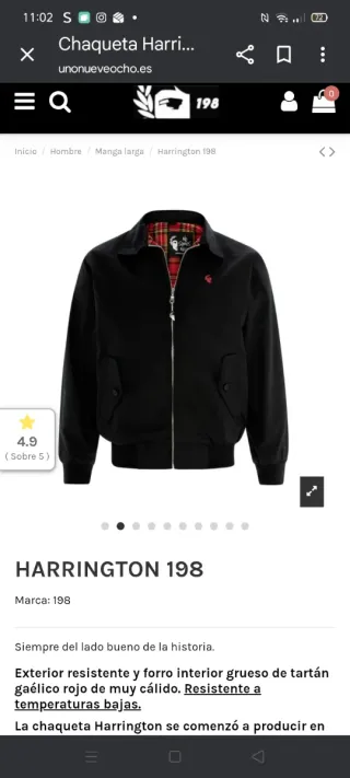 Cazadora Harrington 198 Color negro