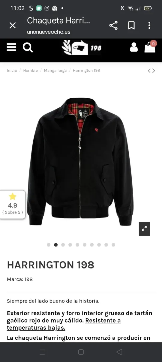 Cazadora Harrington 198 Color negro