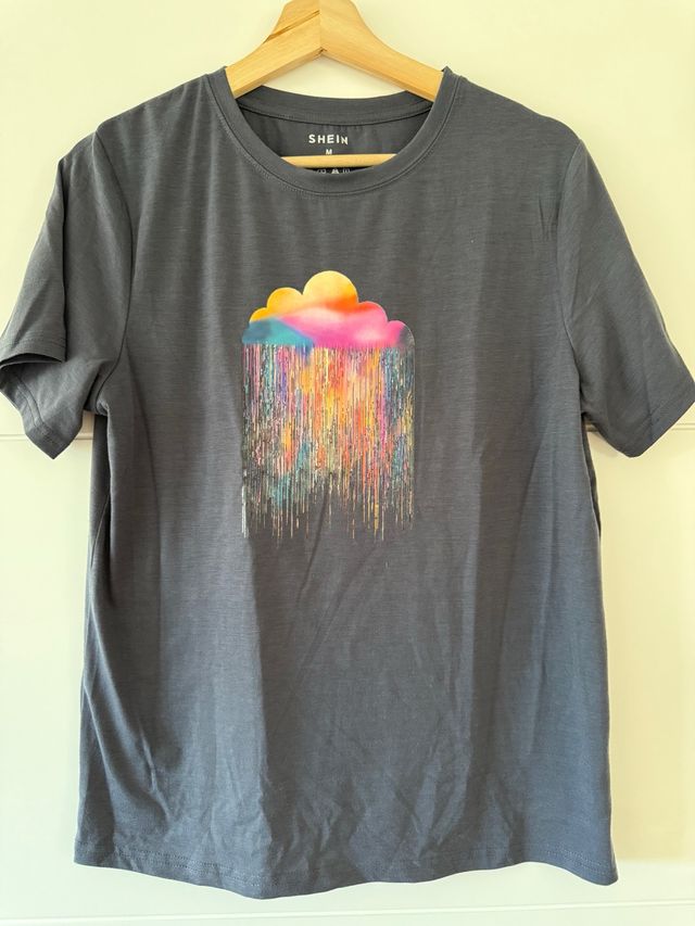 Camiseta SHEIN Mujer Talla M Estampado Nube