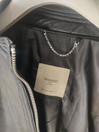Chaqueta de cuero negra para hombre