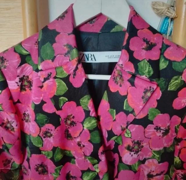Vestido blazer Zara estampado floral Talla S