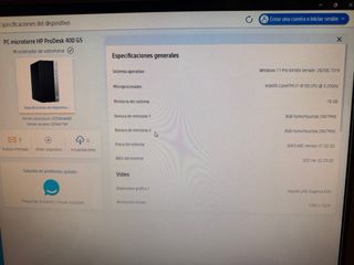 HP Prodesk 400 G5 CORE-i7 8700 16GB 256GB+500GB