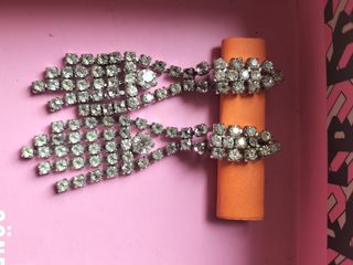 Pendientes largos con clip plateados