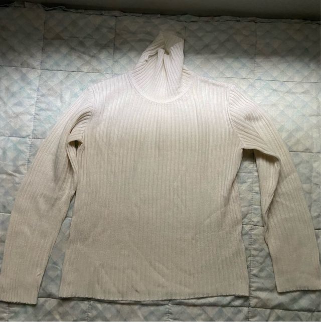 Jersey cuello alto blanco