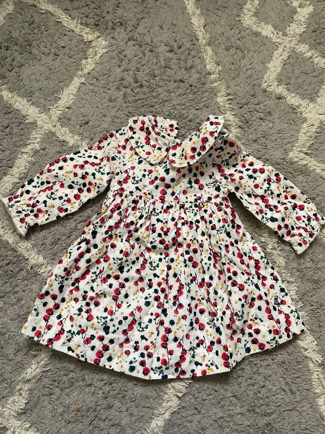 Vestido Petit Bateau Flores Niña 6-12 Meses