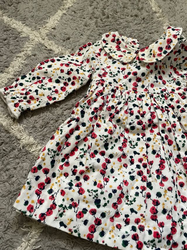 Vestido Petit Bateau Flores Niña 6-12 Meses