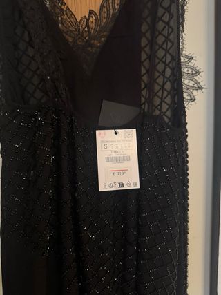 Vestido fiesta Zara Negro Talla S