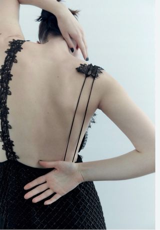 Vestido fiesta Zara Negro Talla S