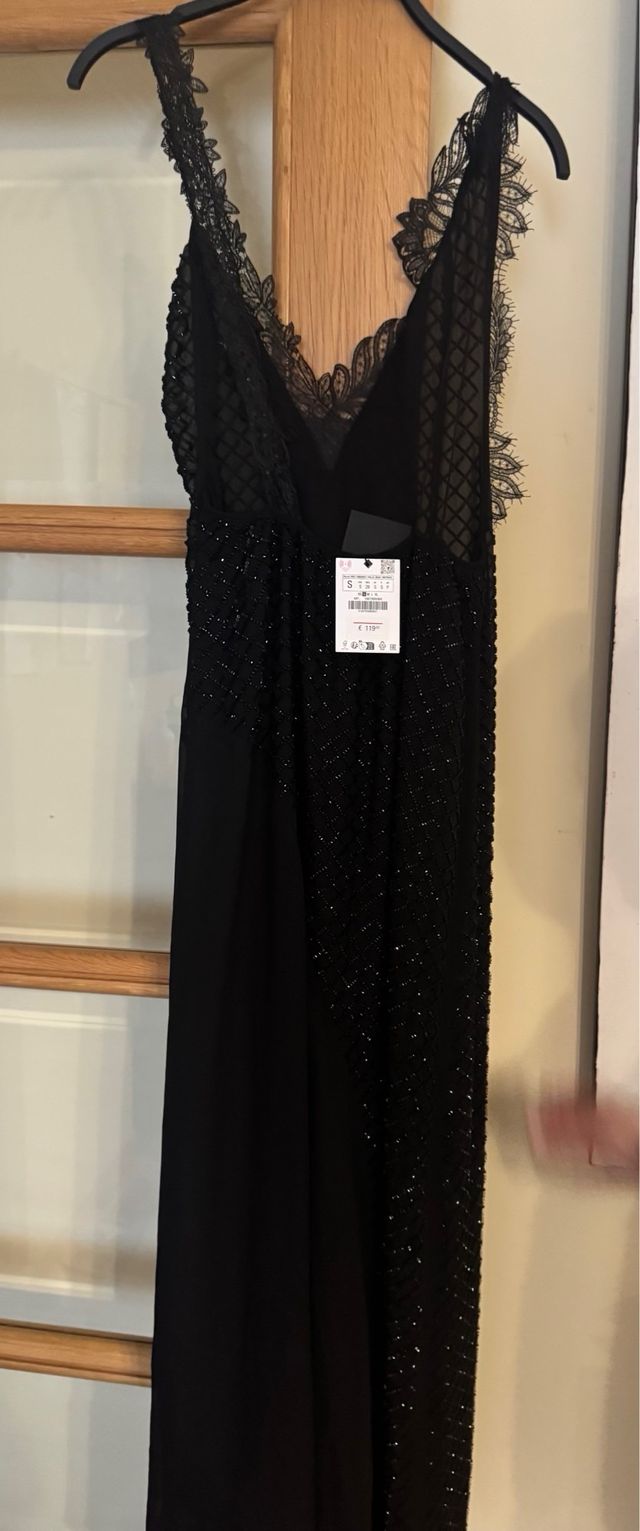 Vestido fiesta Zara Negro Talla S