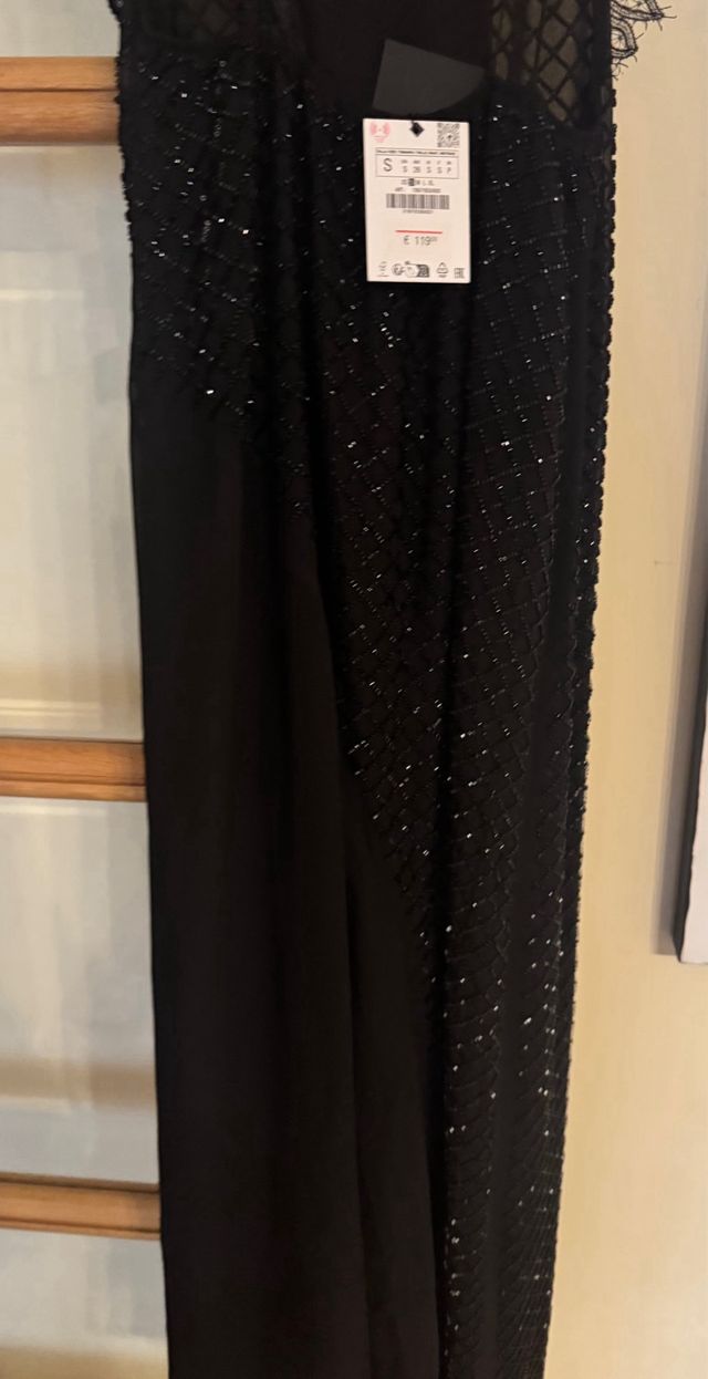 Vestido fiesta Zara Negro Talla S