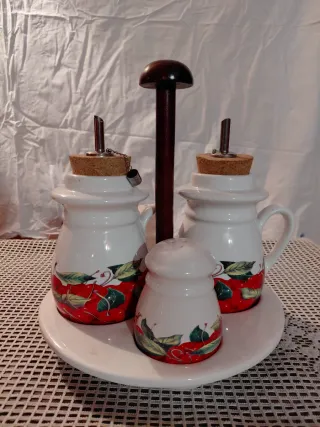 Set Oliera Ceramica Ciliegie