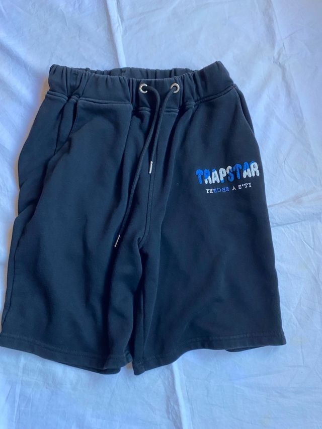 Pantaloni corti neri e blu Trapstar