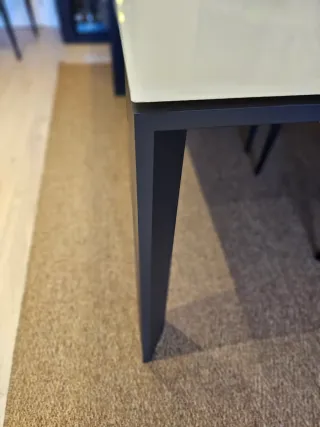 Mesa Comedor Extensible. Cristal + madera roble