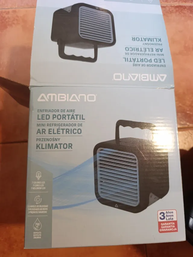 Enfriador Aire Portátil LED Ambiano