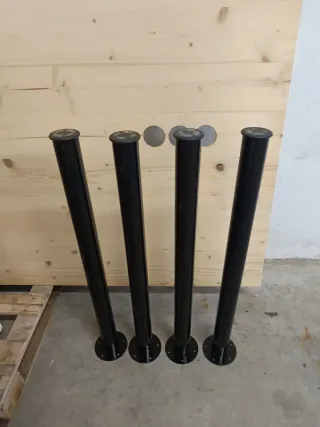 4 Patas Metálicas Negras para Mesa