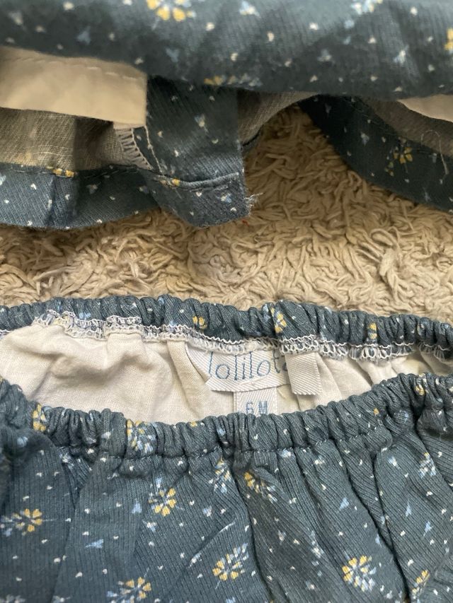 Conjunto Lolilota Vestido Braguita Azul 6-12 meses