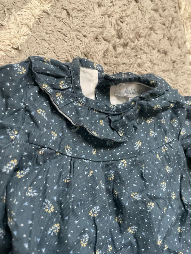 Conjunto Lolilota Vestido Braguita Azul 6-12 meses