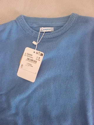 Jersey azul marca MAYORAL, de niño, talla 8, 128