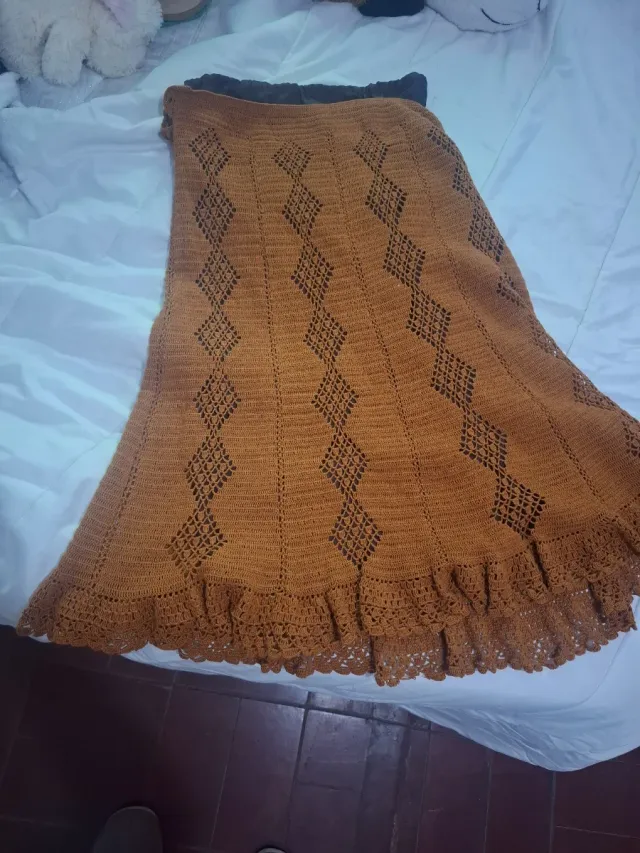 Falda larga crochet con forro