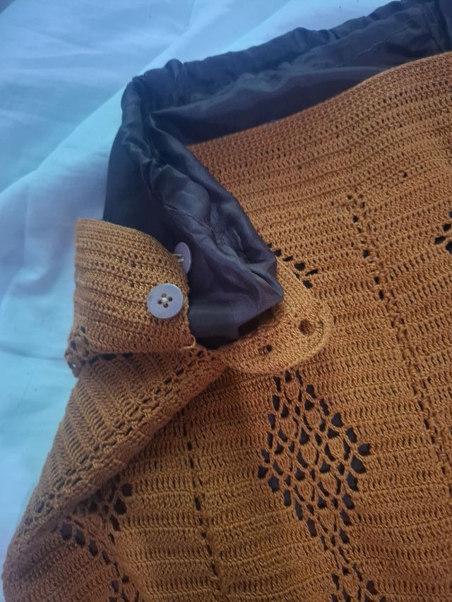 Falda larga crochet con forro