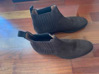 Botines de piel marrón talla 40
