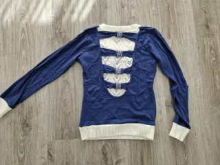 Jersey azul mujer talla M con pedrería