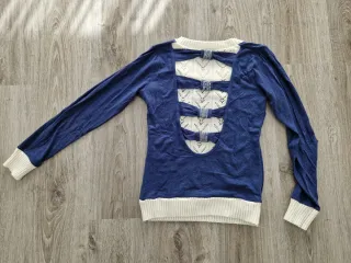 Jersey azul mujer talla M con pedrería