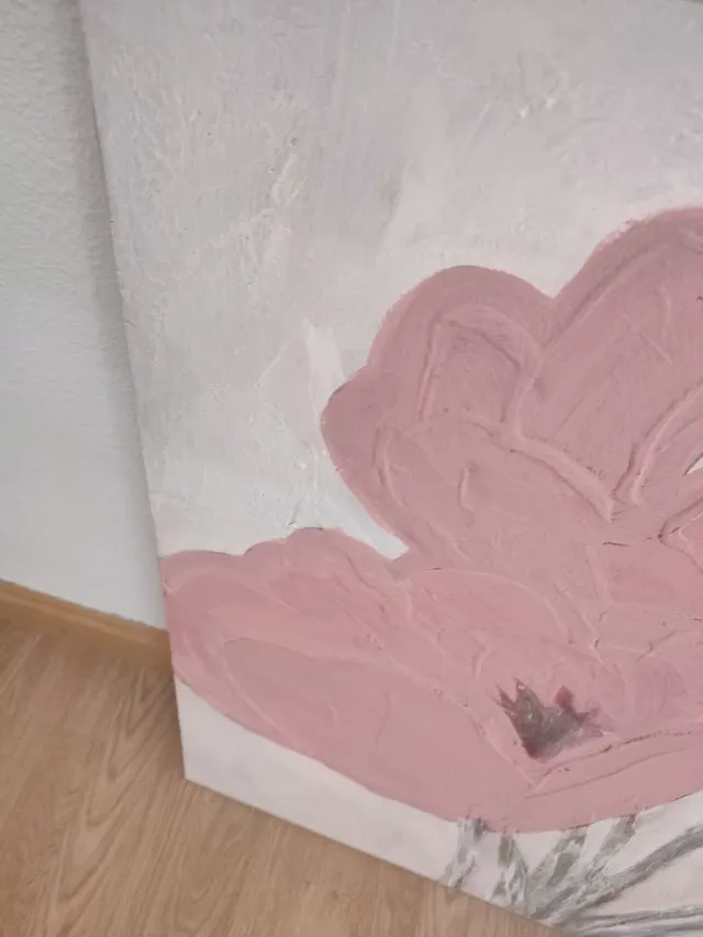 Quadro de flores rosas e brancas