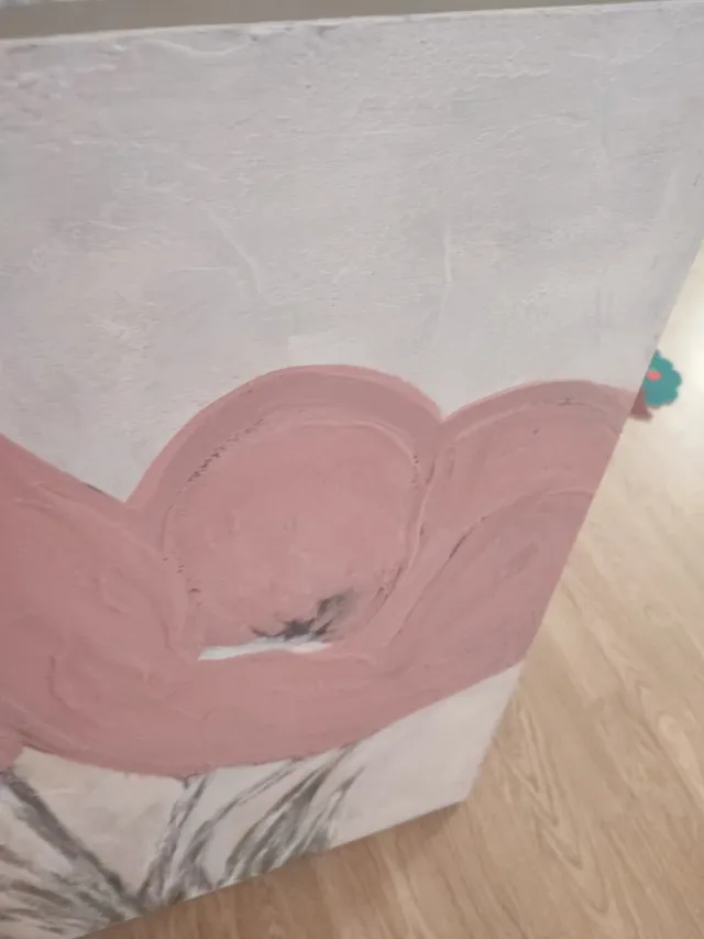 Quadro de flores rosas e brancas