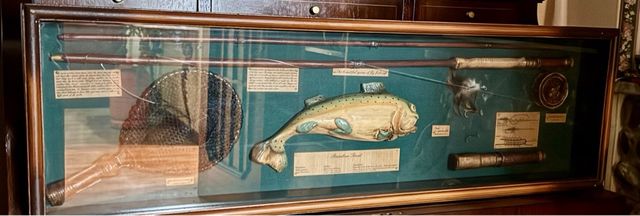 Cuadro Vintage de pesca con Mosca en relieve