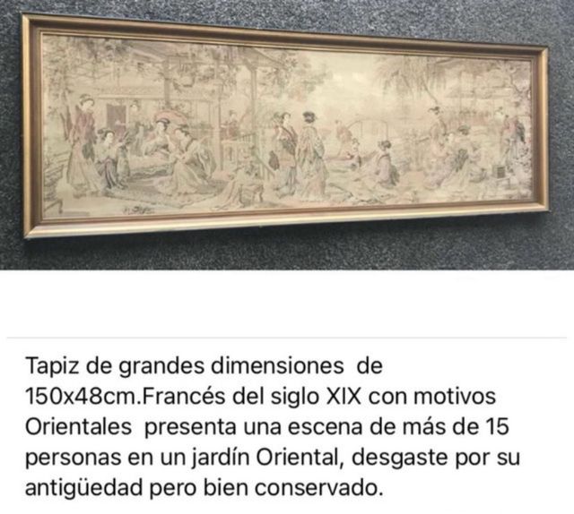 Tapiz Francés Siglo XIX Jardín Oriental