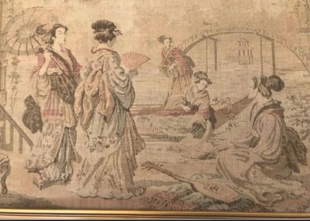 Tapiz Francés Siglo XIX Jardín Oriental