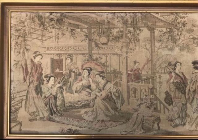 Tapiz Francés Siglo XIX Jardín Oriental