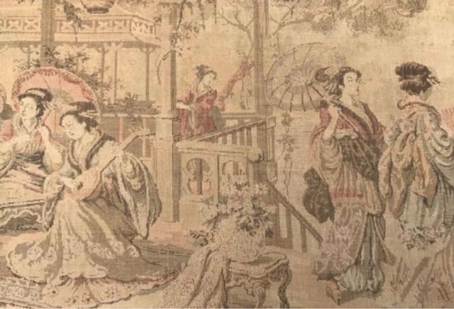 Tapiz Francés Siglo XIX Jardín Oriental