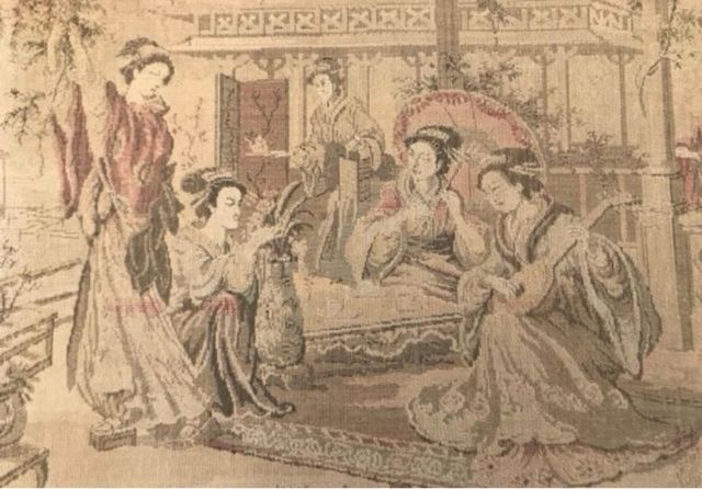 Tapiz Francés Siglo XIX Jardín Oriental