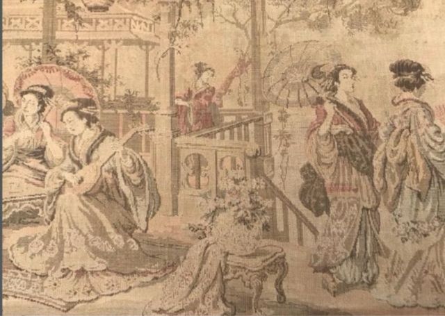 Tapiz Francés Siglo XIX Jardín Oriental