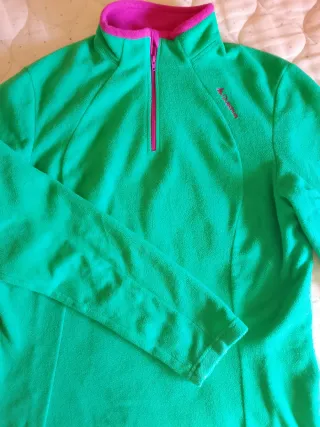 Chaqueta Quechua verde y rosa