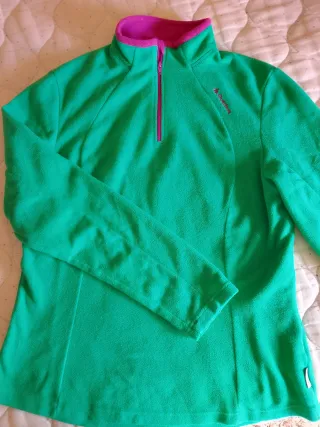 Chaqueta Quechua verde y rosa