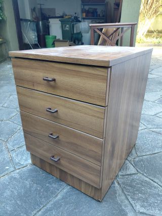 Cassettiera/Comodino in legno noce