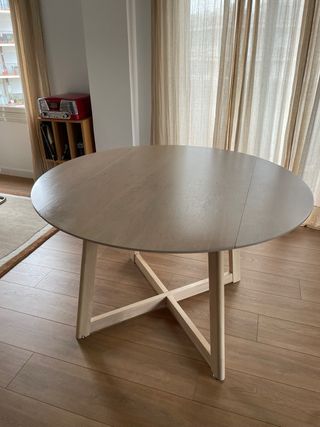 Mesa redonda extensible madera