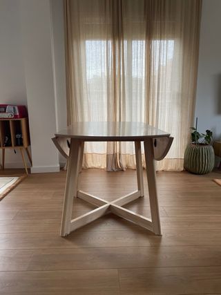 Mesa redonda extensible madera