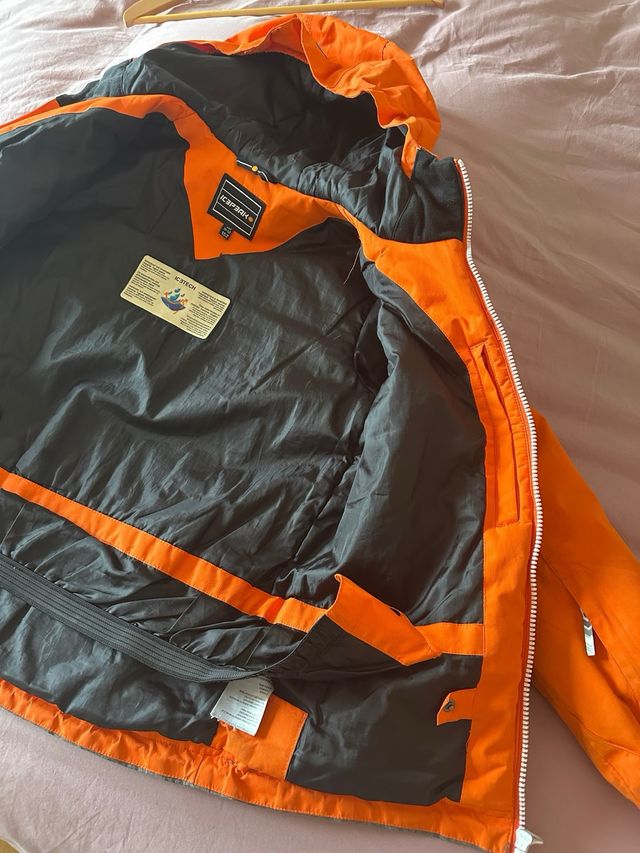 Anorak de esquí naranja y gris Talla 11-12