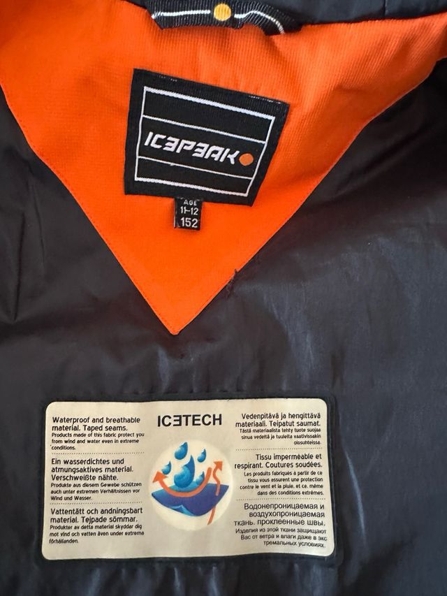 Anorak de esquí naranja y gris Talla 11-12