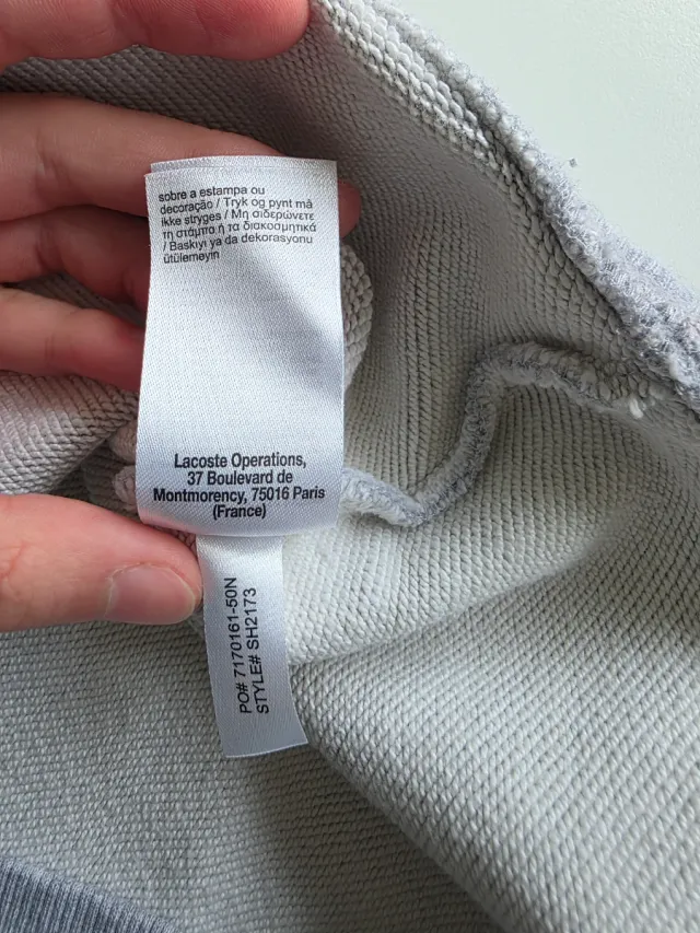 Sudadera Lacoste Gris Talla L