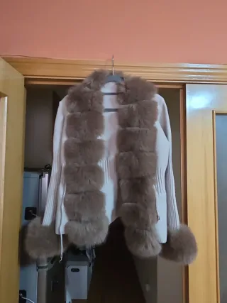 Chaqueta de punto con pelo mujer
